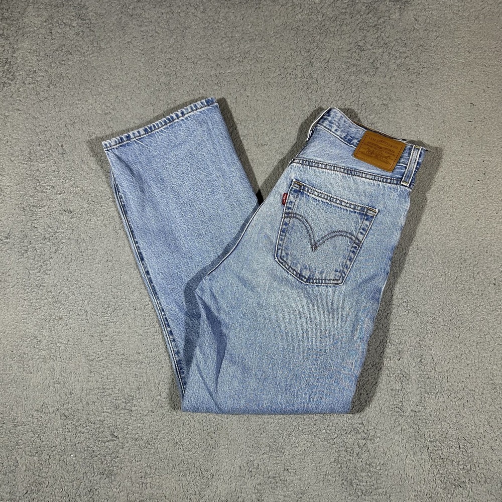 Levis Premium Jeans Women Sz 28 Ribcage Straight Ankle Blue High Rise #3478